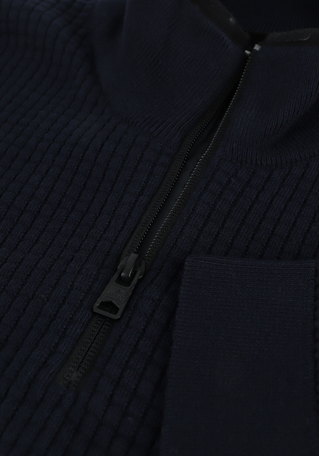 Donkerblauwe VANGUARD Trui HALF ZIP COLLAR COTTON STRUCTU - large