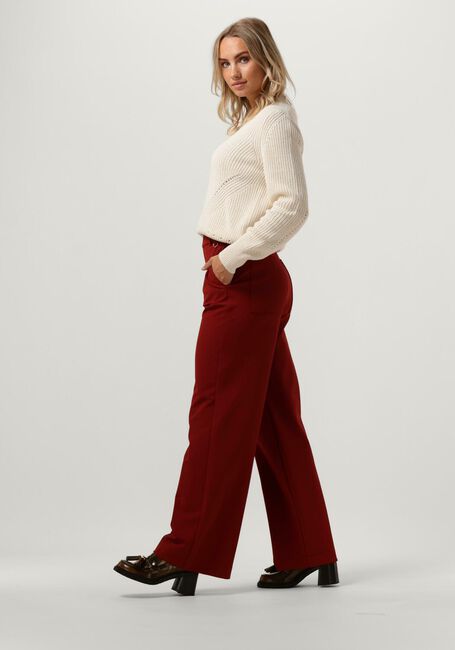 Rode VANILIA Wijde broek TAILORED TWILL MET RING - large