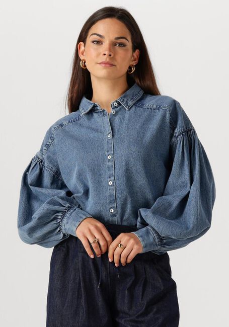 Blauwe BY-BAR Blouses SARAH SHORT DENIM BLOUSE - large