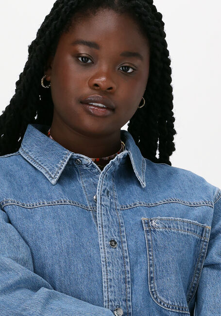 Blauwe CALVIN KLEIN Midi jurk DAD SHIRT DRESS - large