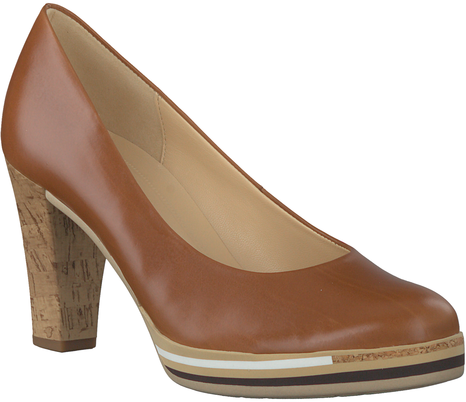 cognac pumps leather