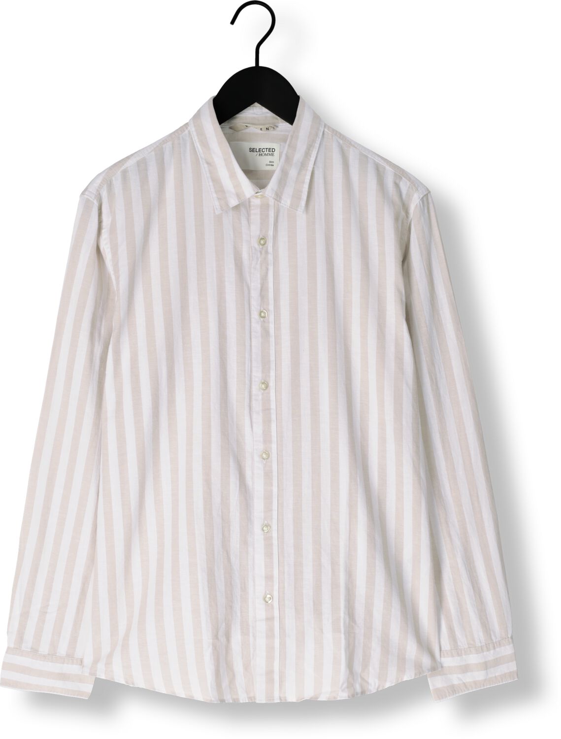 SELECTED HOMME Heren Overhemden Slhslim-sun Shirt Ls Noos Beige