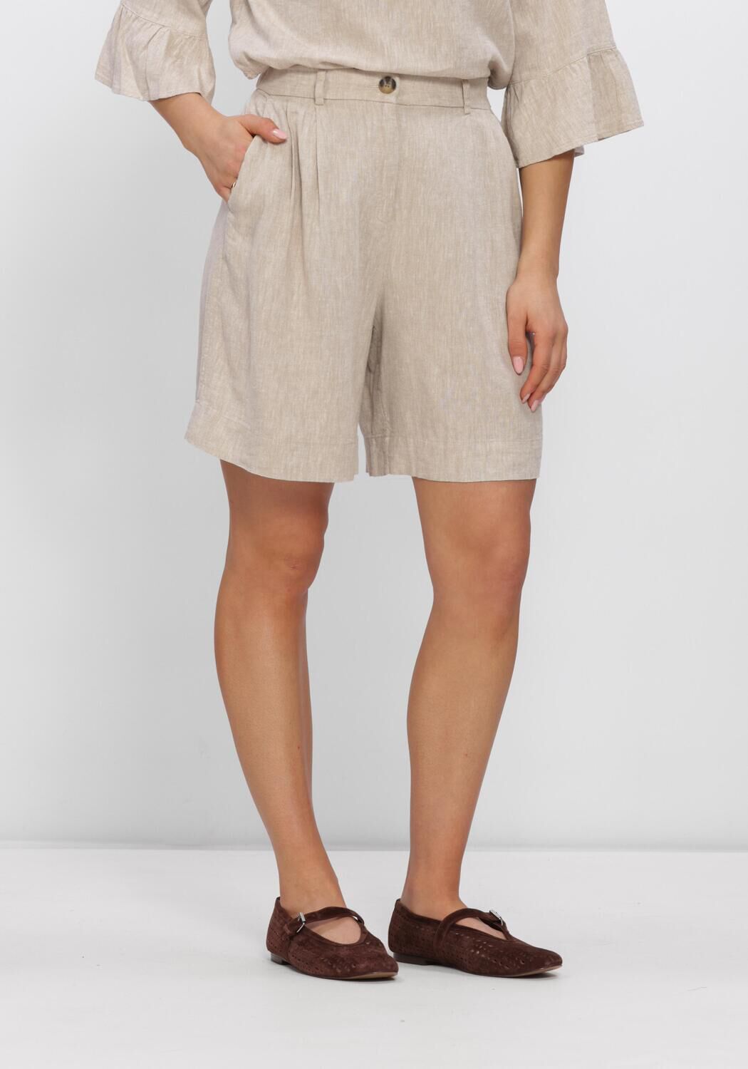 Beige MSCH COPENHAGEN Broeken MSCHVIANA GINIA HW SHORTS - large