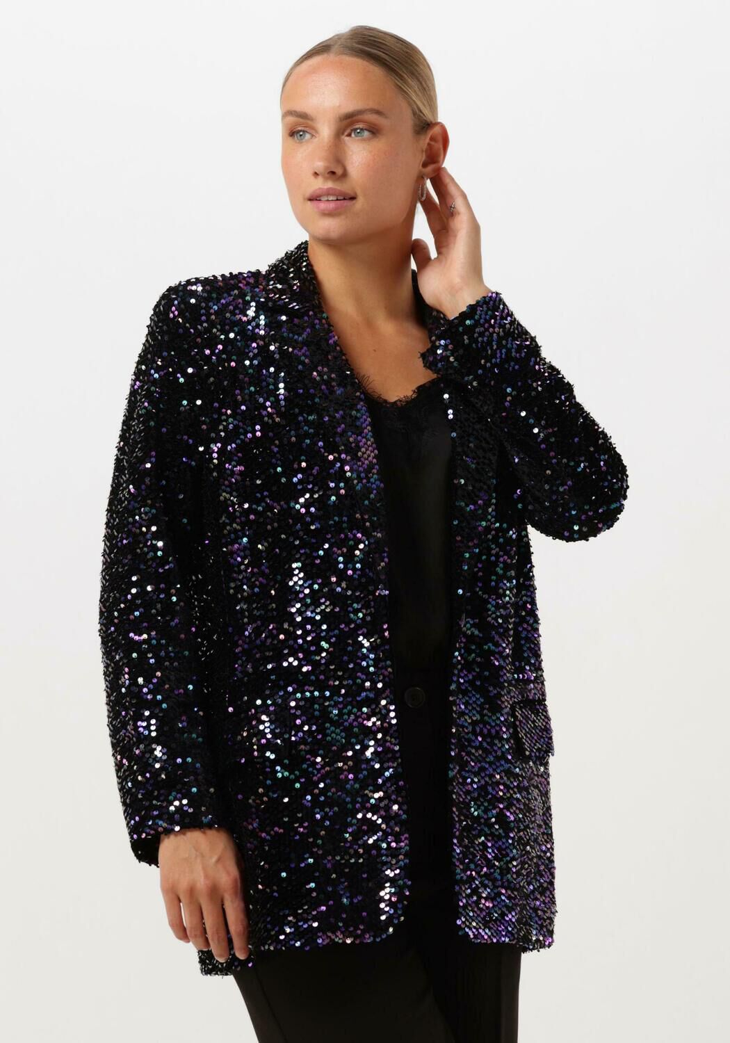 NOTRE-V Dames Blazers Nv-christine Glitter Velvet Blazer Zwart