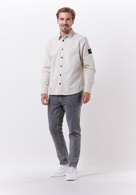 Beige CALVIN KLEIN Overshirt MONOLOGO BADGE RELAXED SHIRT - large