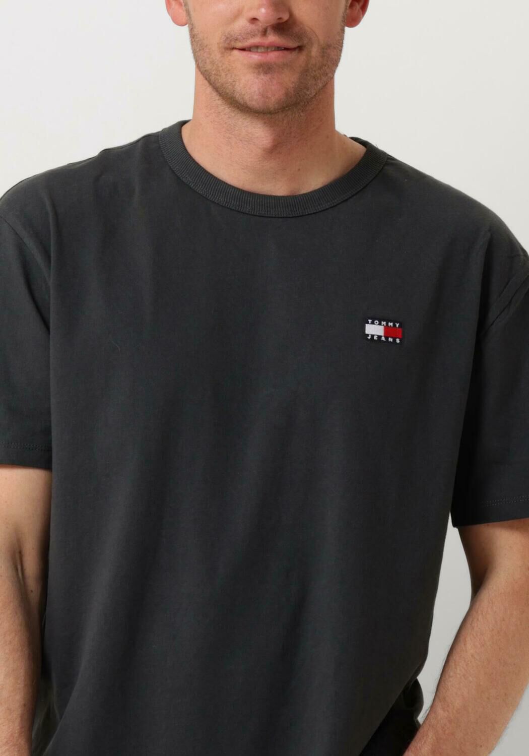 TOMMY JEANS Heren Polo's & T-shirts Tjm Reg Badge Tee Ex Antraciet