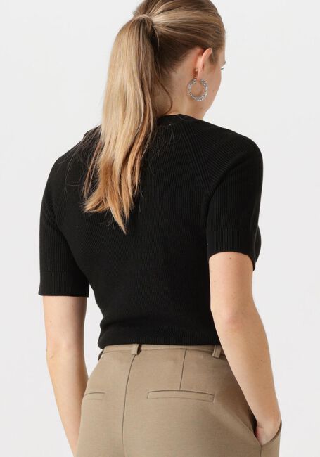 Zwarte SELECTED FEMME T-shirt SLFELINNA NEW SS KNIT TOP - large