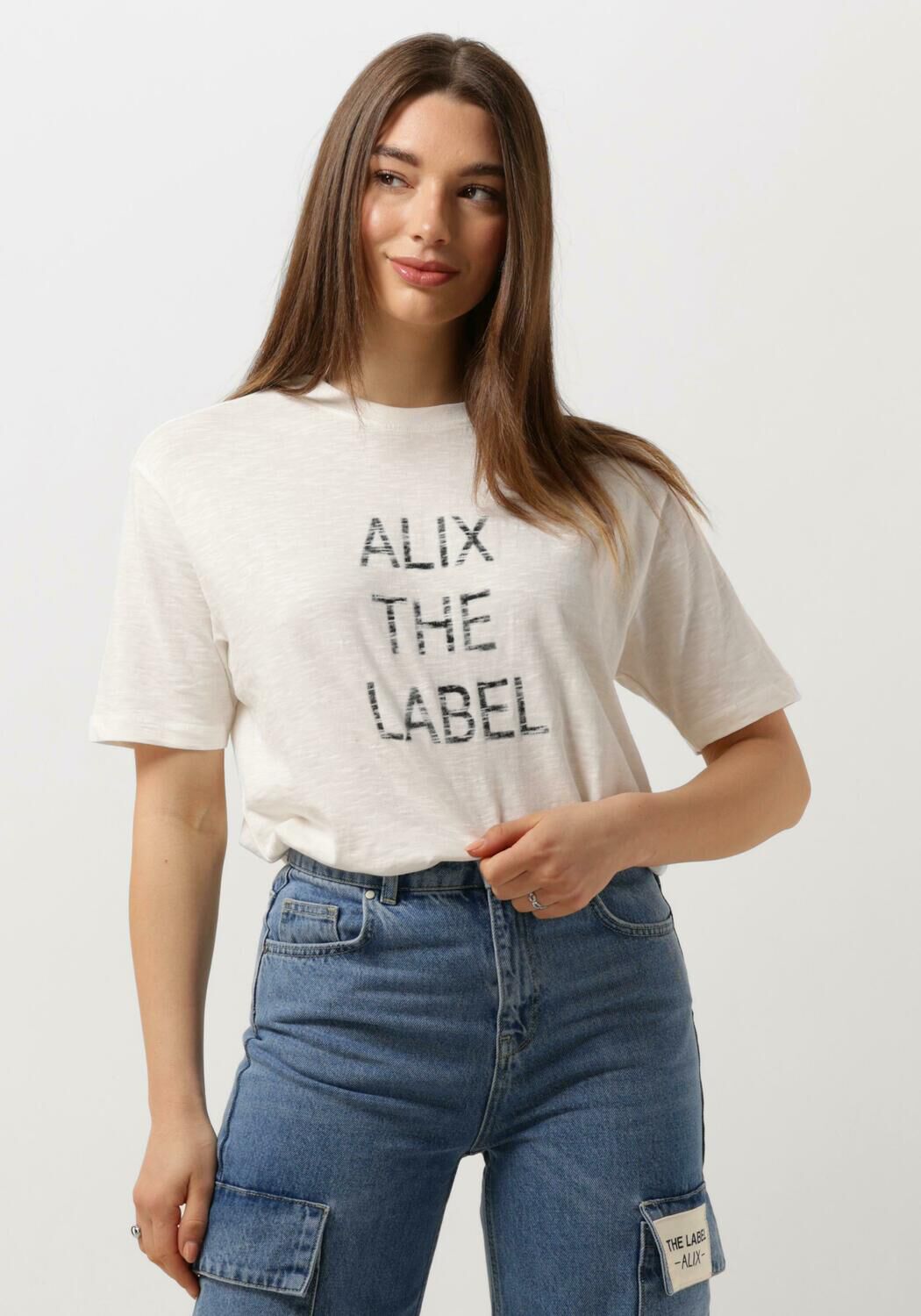 ALIX THE LABEL Dames Tops & T-shirts Ladies Knitted T-shirt Wit