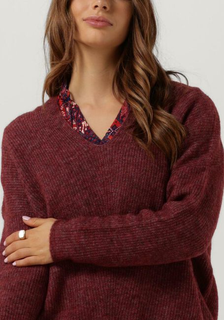 Rode MOS MOSH Trui THORA V-NECK KNIT - large