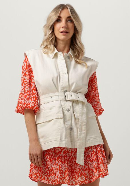 Witte SELECTED FEMME Gilet SLFVINNIE DENIM WHITE VEST - large