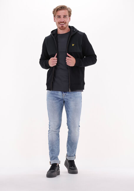 Zwarte LYLE & SCOTT Jack SOFTSHELL JERSEY ZIP HOODIE - large