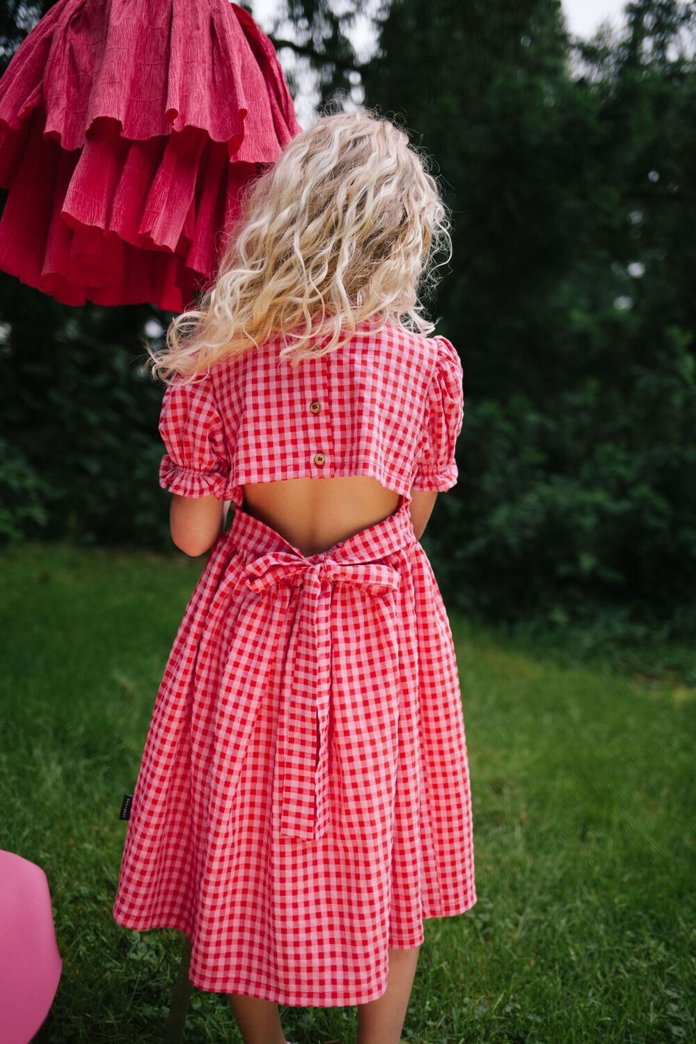 DAILY BRAT Meisjes Jurken Silly Checked Dress Rood
