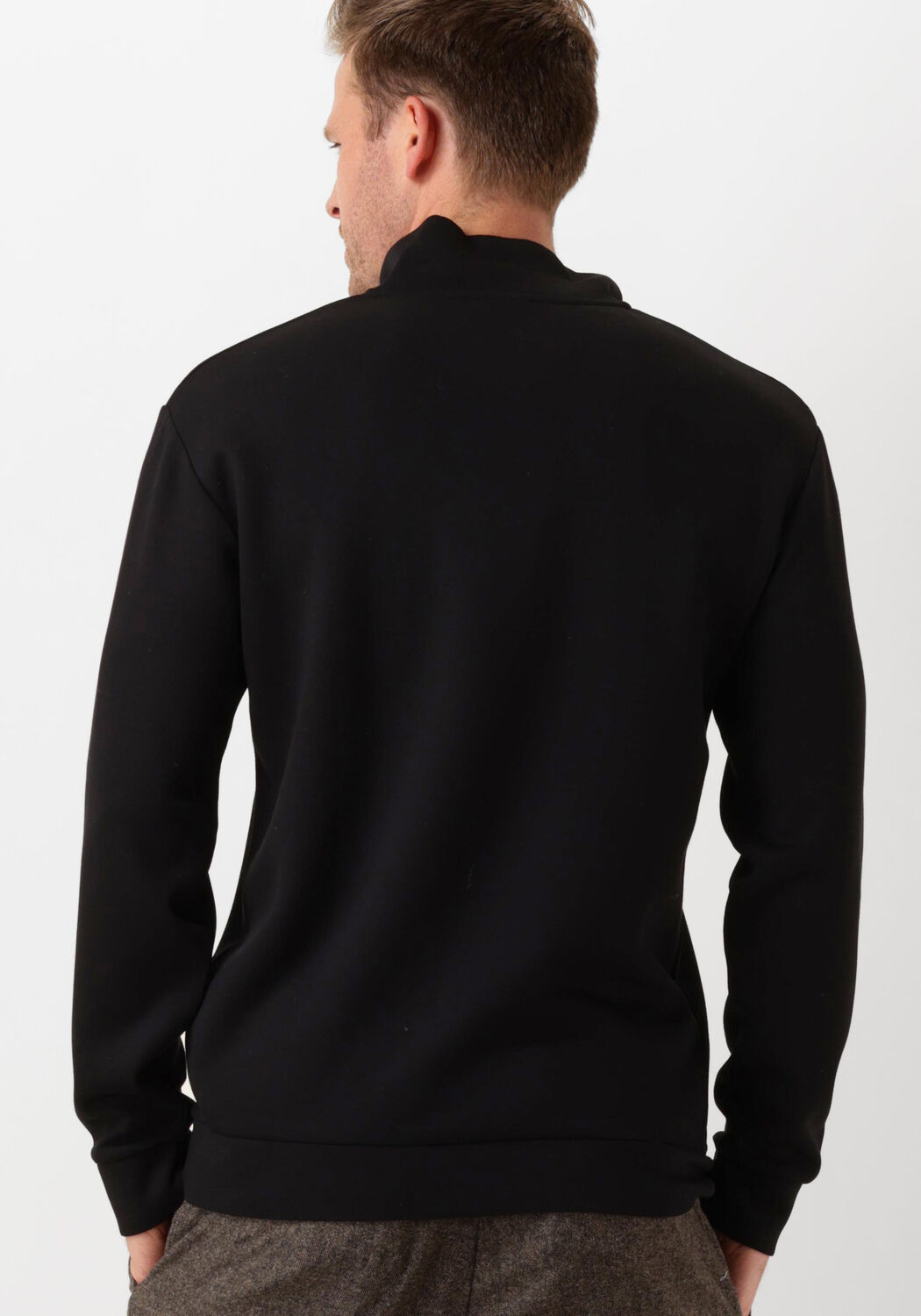 SELECTED HOMME Heren Truien & Vesten Slhemanuel Soft Zip High Neck Sweat Noos Zwart