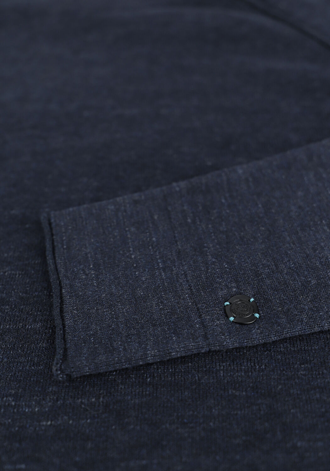 Donkerblauwe CAST IRON Trui MOCK NECK SLIM FIT COTTON HEAT - large