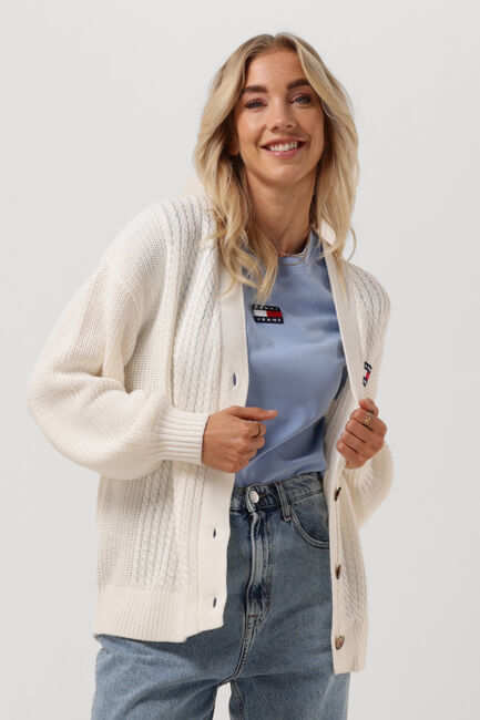 Witte TOMMY JEANS Vest TJW BADGE CARDIGAN - large