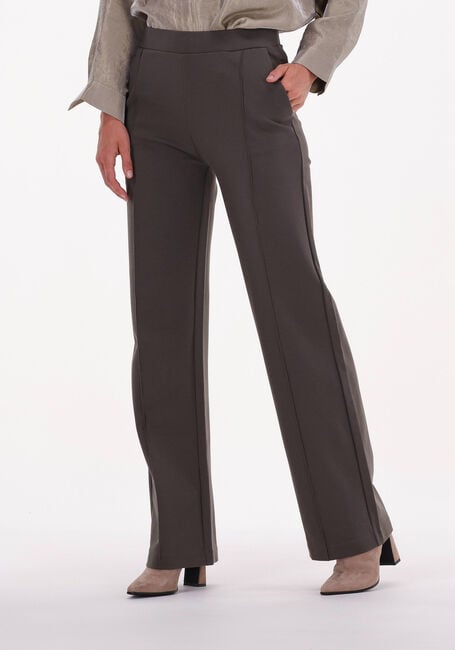 Taupe KNIT-TED Wijde broek FLOOR PANT - large