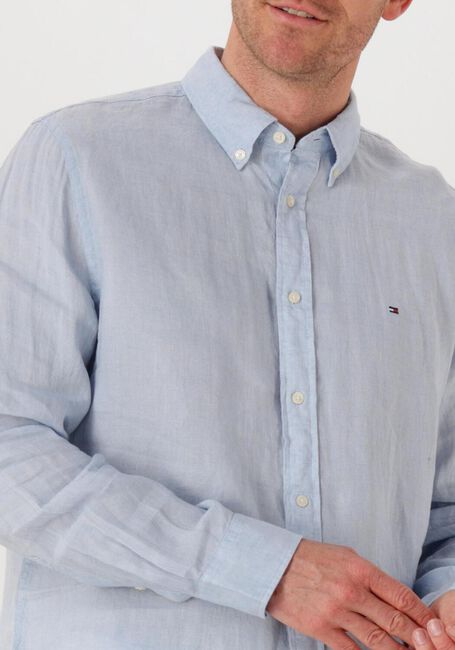 Lichtblauwe TOMMY HILFIGER Casual overhemd PIGMENT DYED LI SOLID RF SHIRT - large