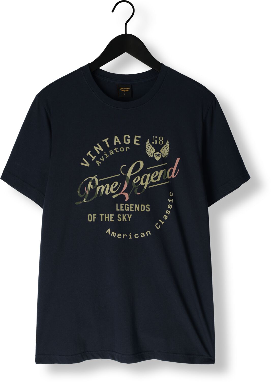 PME LEGEND Heren Polo's & T-shirts Single Jersey Package Donkerblauw