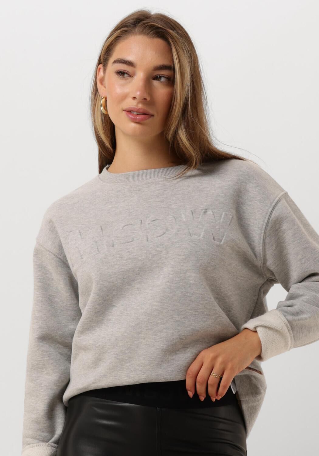 lichtgrijze moscow sweater logo sweater