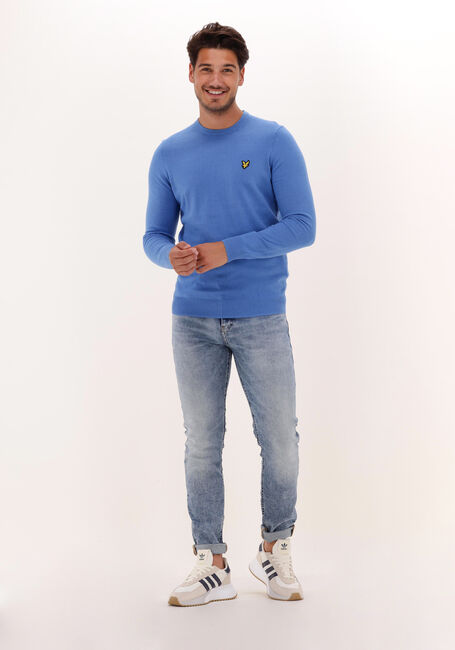Blauwe LYLE & SCOTT Trui COTTON MERINO CREW JUMPER - large