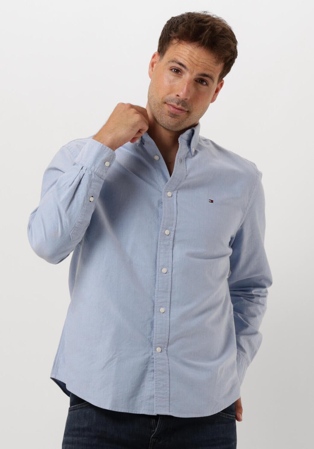 TOMMY HILFIGER Heren Overhemden Solid Heritage Oxford Rf Shirt Blauw