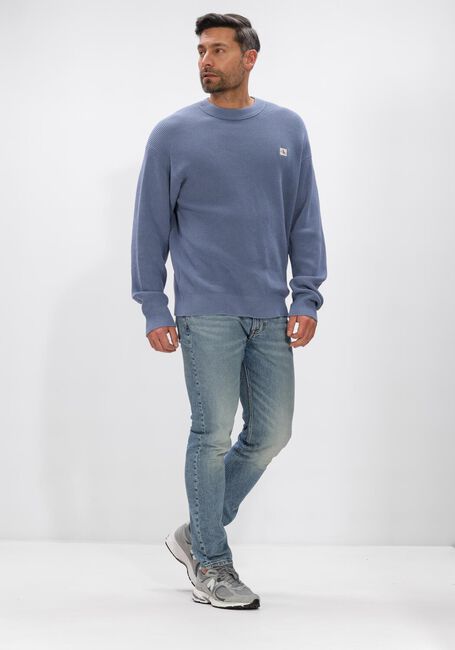 Blauwe CALVIN KLEIN Trui LS EZ COTTON WAFFLE CREWNK SWTR 9 - large