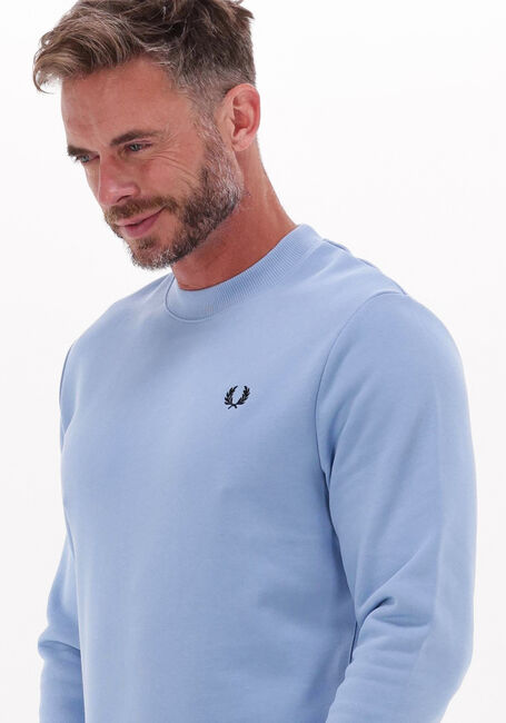 Lichtblauwe FRED PERRY Trui CREW NECK SWEATSHIRT - large
