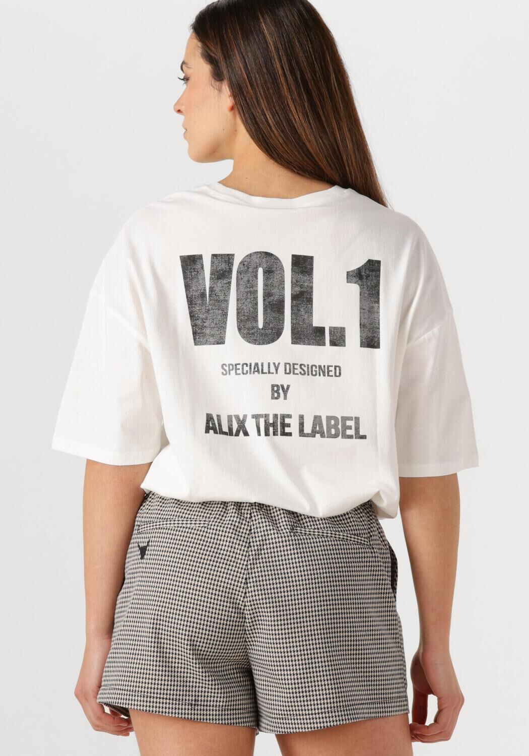 ALIX THE LABEL Dames Tops & T-shirts Ladies Knitted Polaroid Tshirt Wit