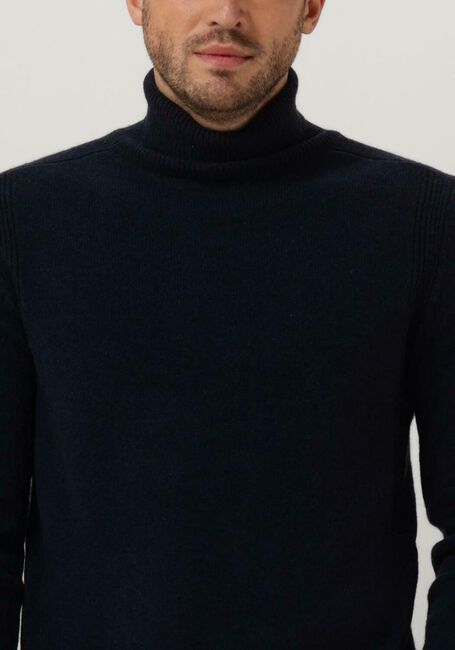 Donkerblauwe ANERKJENDT Coltrui AKNICO SOLID ROLL NECK LAMBSWOOL - large