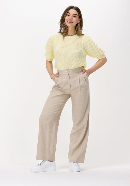 Beige Y.A.S. Pantalon YASREGA HW PANT - large