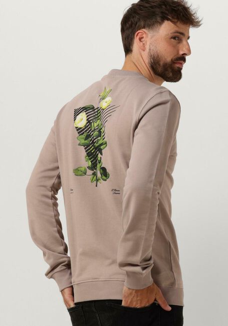 Taupe PUREWHITE Trui CREWNECK WITH FRONT PRINT AND BACK ARTWORK - large