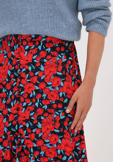 Multi COLOURFUL REBEL Midirok RIVE ROSES HIGH LOW SKIRT - large