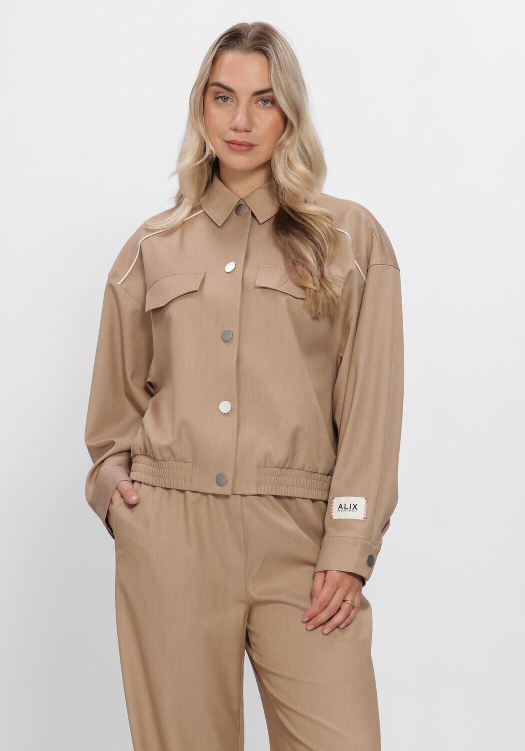 Camel ALIX THE LABEL Jassen LADIES WOVEN 2 TONE JACKET - large