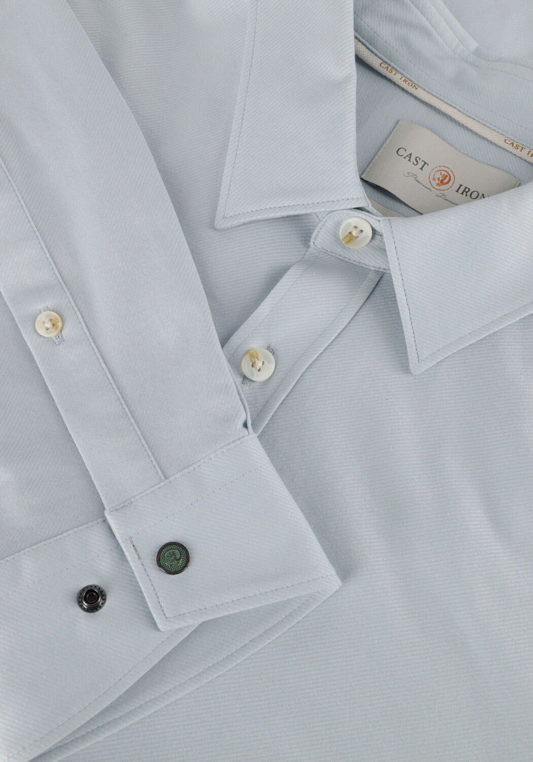 Blauwe CAST IRON Casual overhemd LONG SLEEVE SHIRT TWILL JERSEY 2 TONE - large