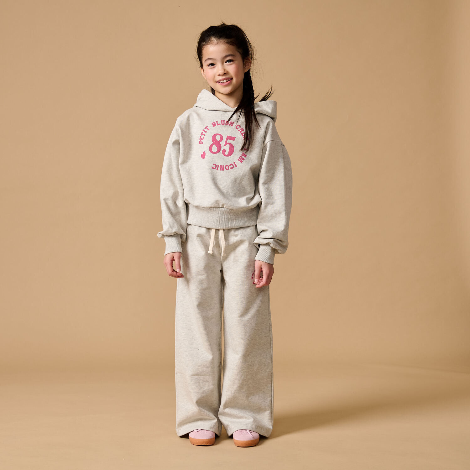 Lichtgrijze PETIT BLUSH Wijde broek WIDE LEG JOGGER - large