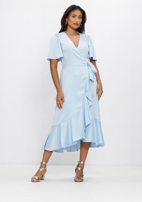 Lichtblauwe Y.A.S. Midi jurk YASTHEA 2/4 MIDI WRAP DRESS S. - large