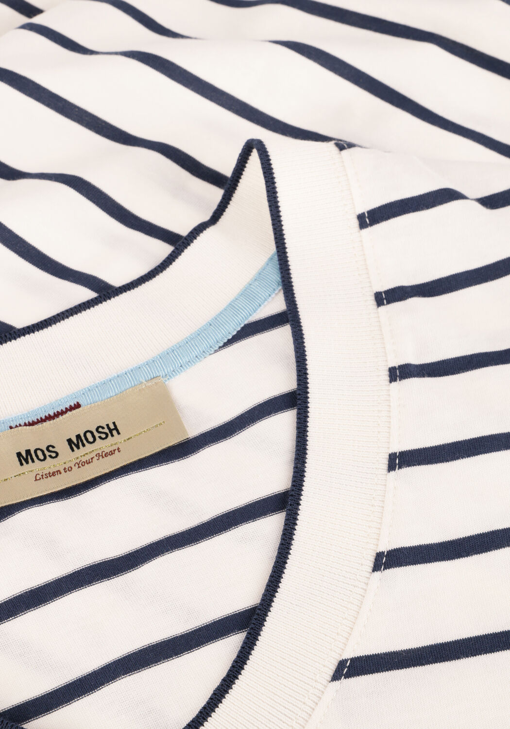 Gebroken wit MOS MOSH T-shirt MMNANI V-SS STRIPE TEE - large
