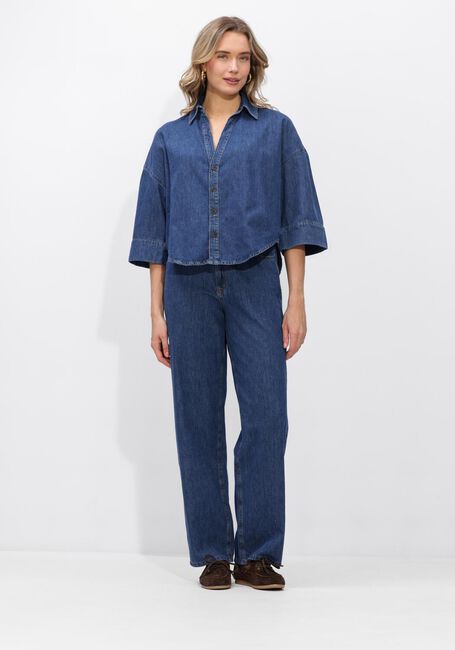 Blauwe SUMMUM Blouses BLOUSE DENIM KIMONO LIGHT COTTON TWILL - large