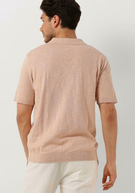 Oranje SELECTED HOMME Polo SLHBERG LINEN SS KNIT OPEN POLO - large