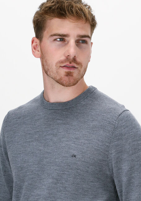 Grijze CALVIN KLEIN Trui SUPERIOR WOOL CREW NECK SWEATE - large