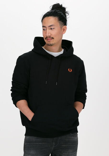 Zwarte FRED PERRY Sweater LAUREL WREATH HOODED SWEATSHIR - large