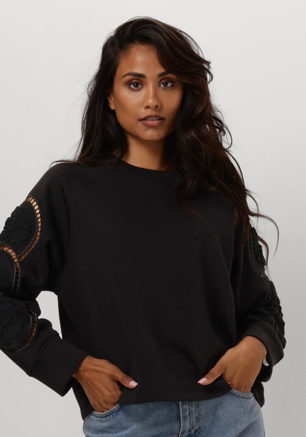OBJECT Dames Truien & Vesten Objdorina Lo L s Sweat Top Zwart