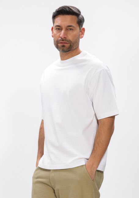 Witte SELECTED MEN T-shirt SLHRELAXASPEN 2-PLY SS O-NECK NOOS - large