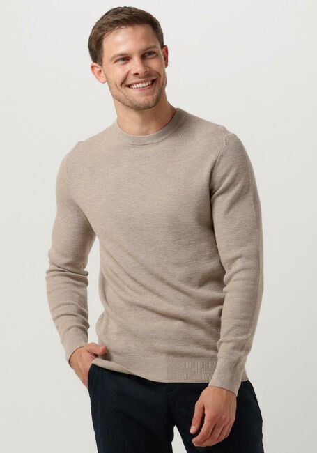 Beige PROFUOMO Trui PULLOVER CREW NECK - large