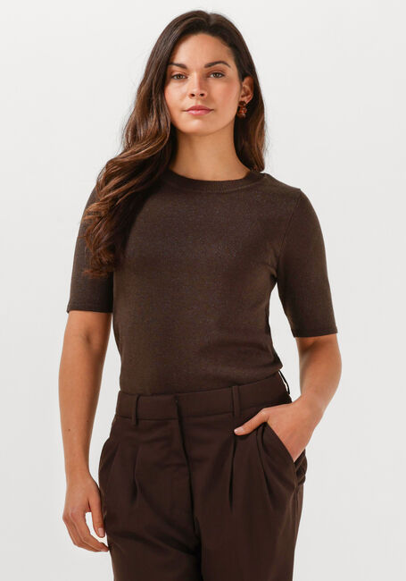 Bruine SELECTED WOMEN T-shirt SLFLURA 2/4 KNIT O-NECK - large