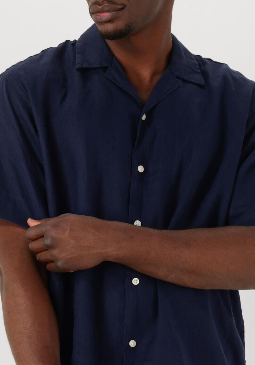 SELECTED HOMME Heren Overhemden Slhregkylian Ss Shirt Resort Donkerblauw