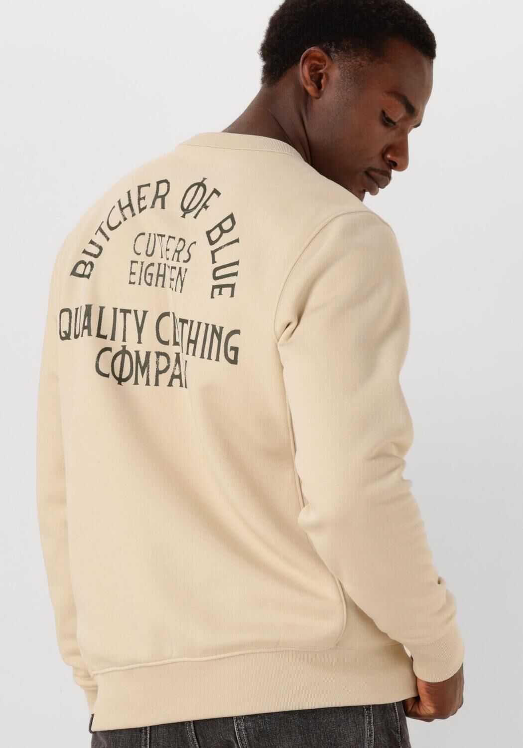 BUTCHER OF BLUE Heren Truien & Vesten Army Frat Crew Beige