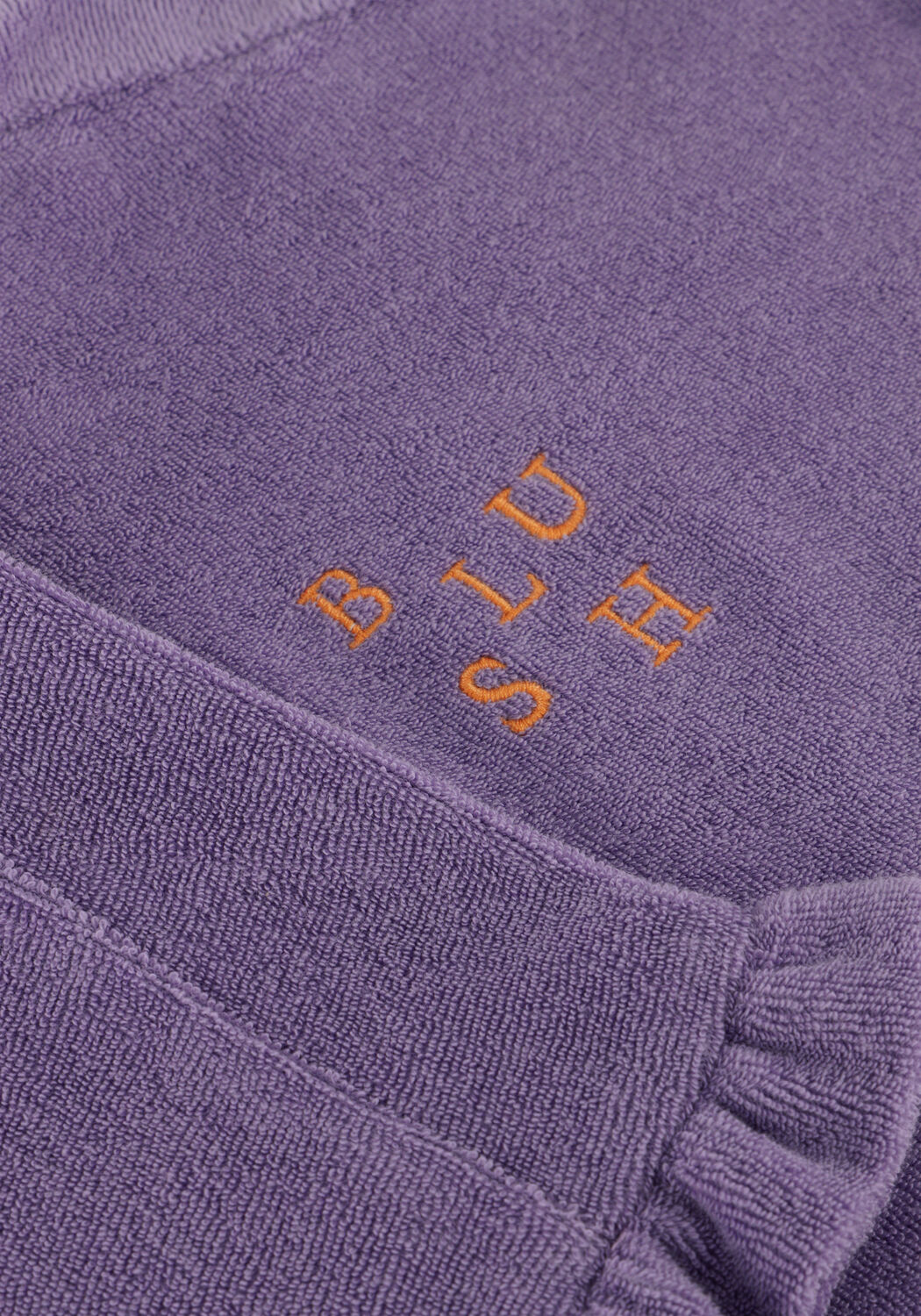 Paarse PETIT BLUSH T-shirt TOWEL RUFFLE TOP - large