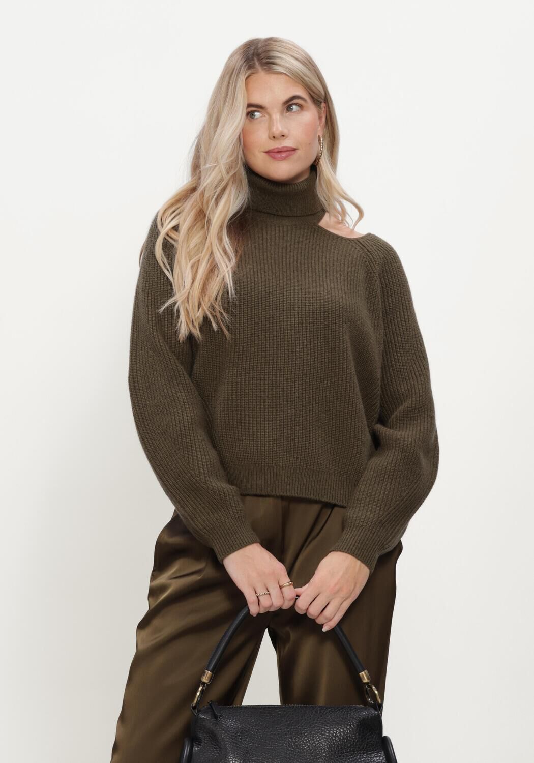 DANTE6 Dames Truien & Vesten Marenna Asymmetrical Sweater Donkergroen