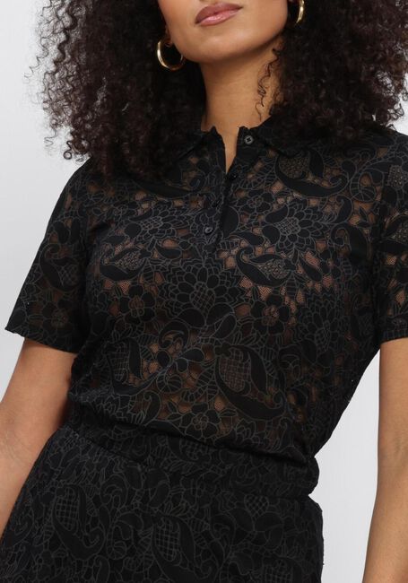 Zwarte OBJECT Top OBJBIANCA S/S LO POLO TOP - large